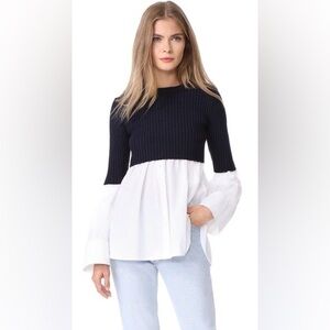 ❤️ 24 HOURS LEFT ❤️ Kenzo Paris White and Navy Layered Shirt Sweater